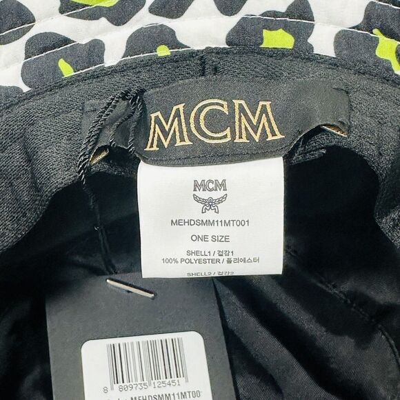 MCM Leopard Print Bucket Hat Multi Logo Embroidered Adjustable NWT $290 - Picture 16 of 16